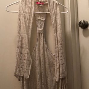 Shasa Large Beige Crochet Festival Vest